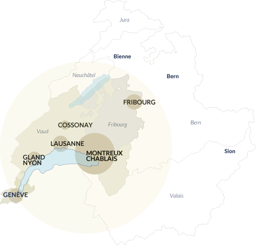 Carte de regions - Montreux-Chablais